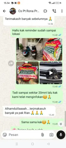 Testimonial Papan Bunga tomohon
